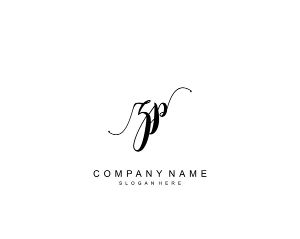 Monogramma Bellezza Iniziale Elegante Design Del Logo Logo Scrittura Mano — Vettoriale Stock