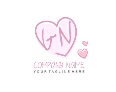 GN İlk el yazısı, kadınsı logo tasarım şablonu vektörü