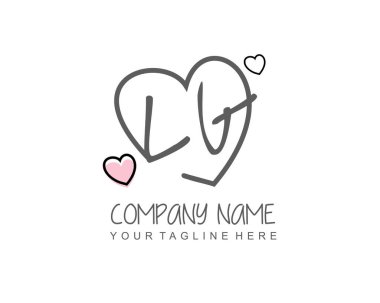 LG İlk el yazısı, kadınsı logo tasarım şablonu vektörü