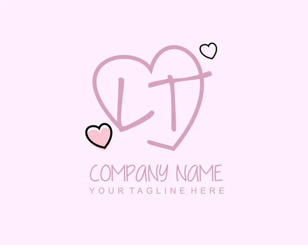 Initiale Handschrift Feminine Logo Design Template Vektor — Stockvektor