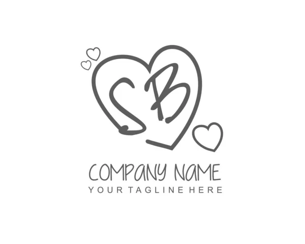 Initial Handwriting Feminine Logo Design Template Vector — Stock Vector