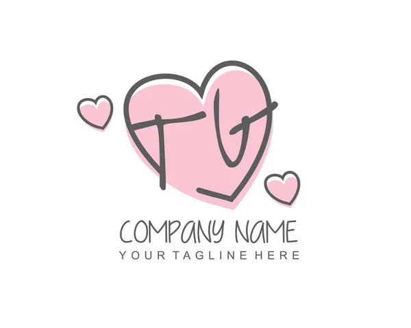 Initial Handwriting Feminine Logo Design Template Vector — Stock Vector