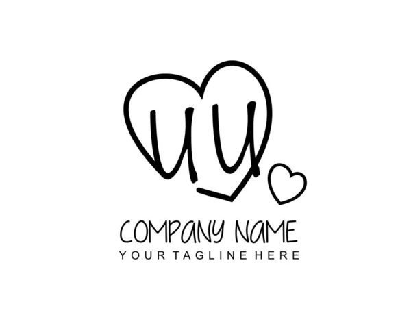 Initial Handwriting Feminine Logo Design Template Vector — Stock Vector