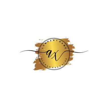 İlk harf AX güzellik el yazısı logo vektörü