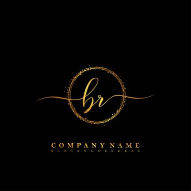 İlk harf BR güzellik el yazısı logo vektörü