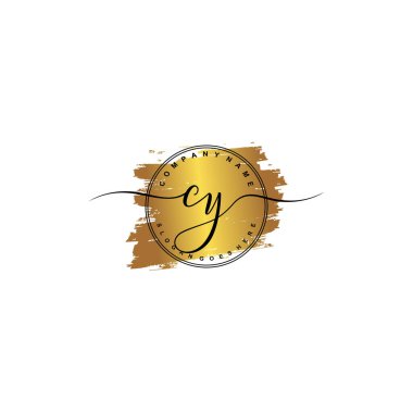 İlk harf CY güzellik el yazısı logo vektörü