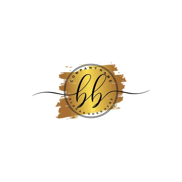 Initiële Letter Beauty Handschrift Logo Vector — Stockvector