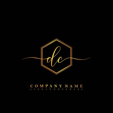 İlk harf DC güzellik logo vektörü