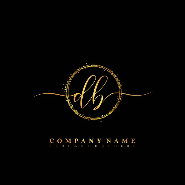 Initiële Letter Beauty Handschrift Logo Vector — Stockvector