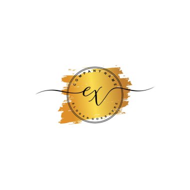 İlk harf EX güzellik el yazısı logo vektörü