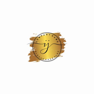 İlk harf IJ güzellik el yazısı logo vektörü