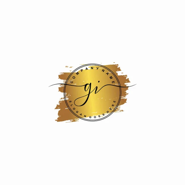 Lettera Iniziale Bellezza Calligrafia Logo Vettore — Vettoriale Stock