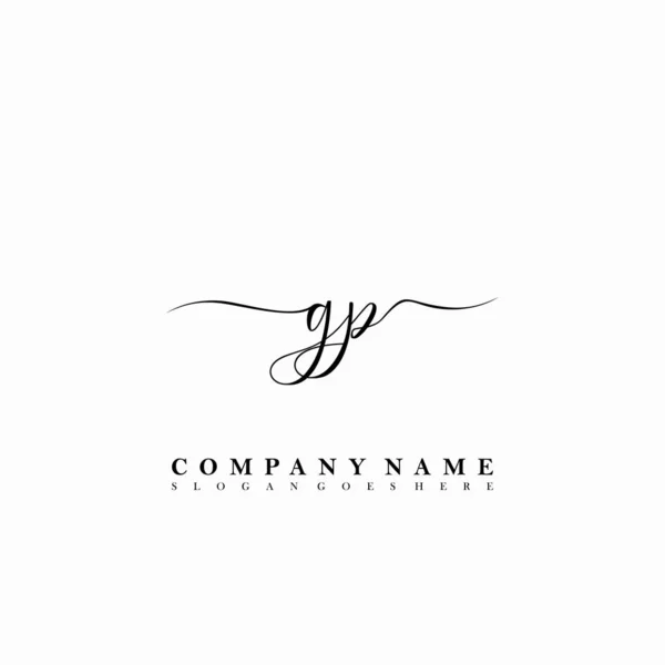 Carta Inicial Beleza Caligrafia Logotipo Vetor —  Vetores de Stock