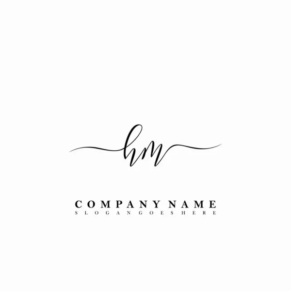 Carta Inicial Beleza Caligrafia Logotipo Vetor — Vetor de Stock