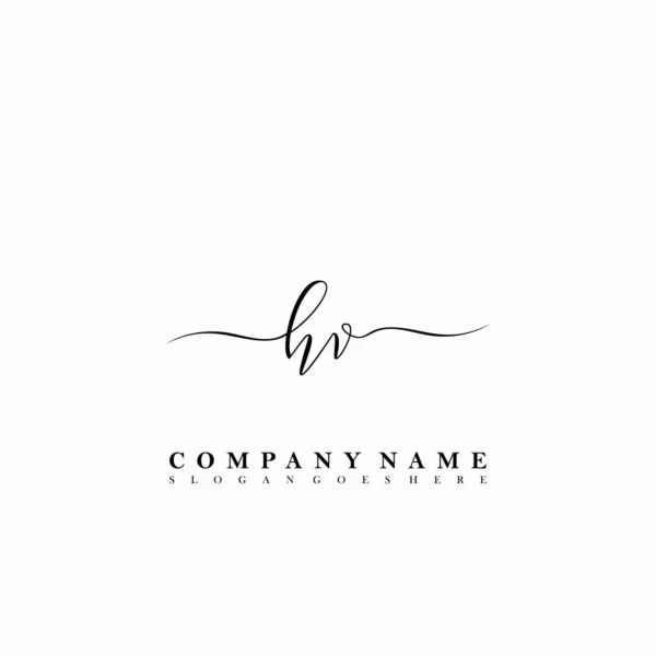 Letra Inicial Belleza Escritura Mano Logo Vector — Vector de stock