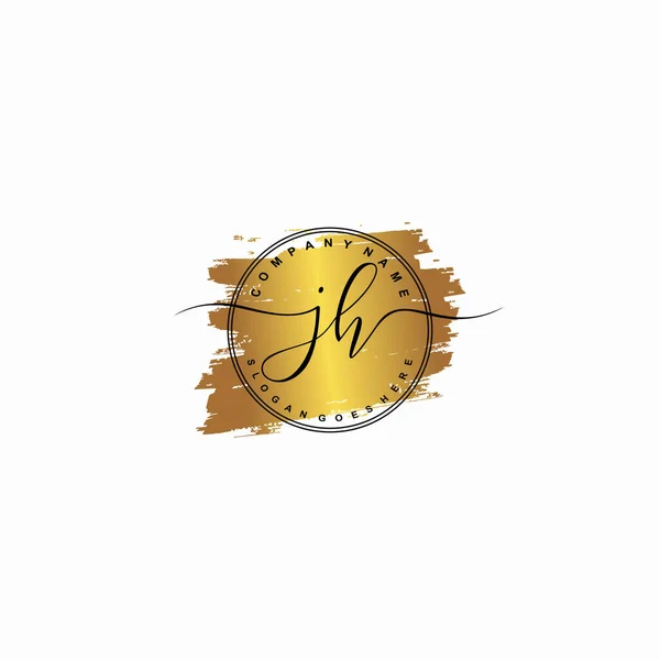 Eerste Letter Beauty Handschrift Logo Vector — Stockvector