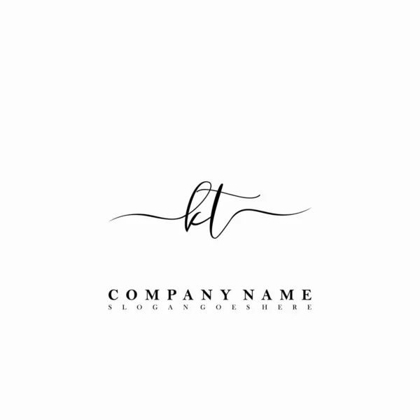 Carta Inicial Beleza Caligrafia Logotipo Vetor — Vetor de Stock