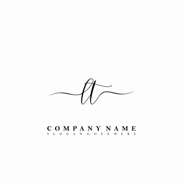 Initial Letter Beauty Handwriting Logo Vector — Stock Vector