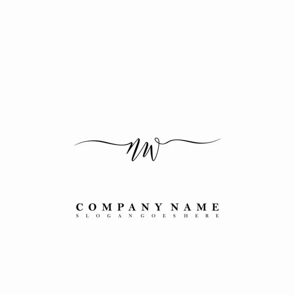 Letra Inicial Belleza Escritura Mano Logo Vector — Vector de stock