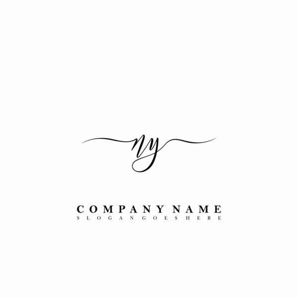 Carta Inicial Beleza Caligrafia Logotipo Vetor —  Vetores de Stock