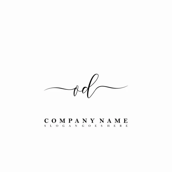 Initial Letter Beauty Handwriting Logo Vector — Stock Vector