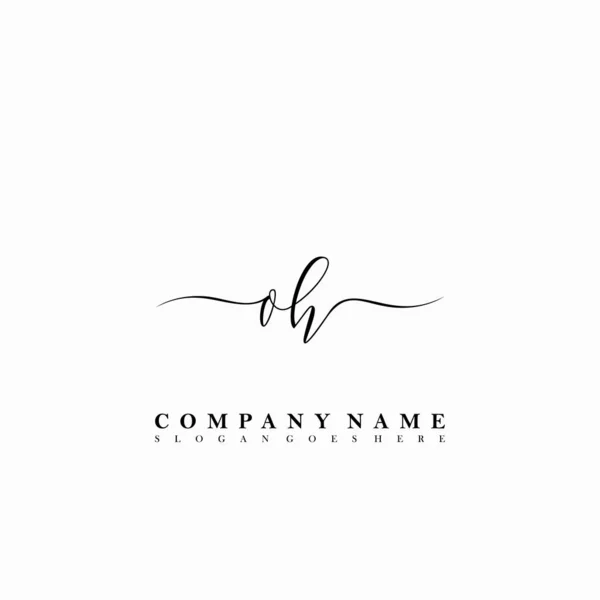 Initial Letter Beauty Handwriting Logo Vector — Stock Vector