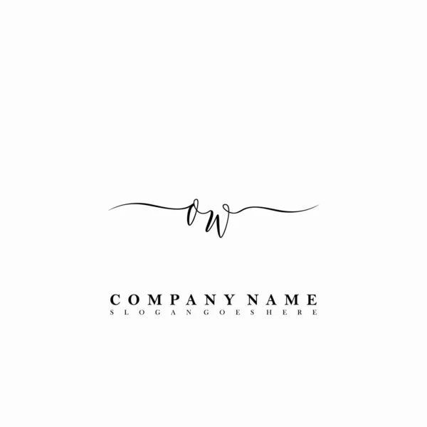 Initiële Letter Beauty Handschrift Logo Vector — Stockvector