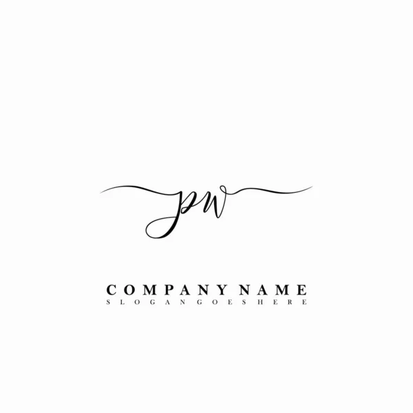 Initial Letter Beauty Handwriting Logo Vector — Stock Vector