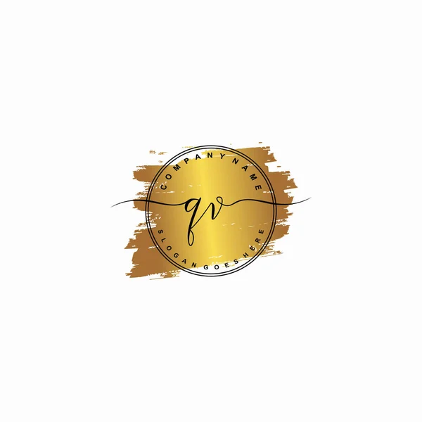 Initial Letter Beauty Handwriting Logo Vector — 스톡 벡터