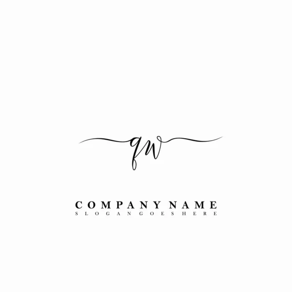 Initial Letter Beauty Handwriting Logo Vector — Stock Vector