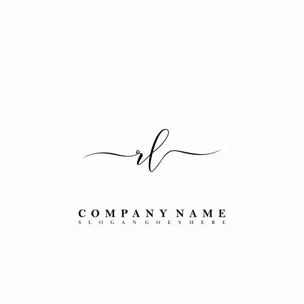 Initial Letter Beauty Handwriting Logo Vector — Stock Vector