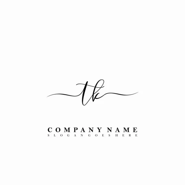 Initial Letter Beauty Handwriting Logo Vector — Stock Vector