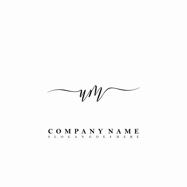 Letra Inicial Belleza Escritura Mano Logo Vector — Vector de stock