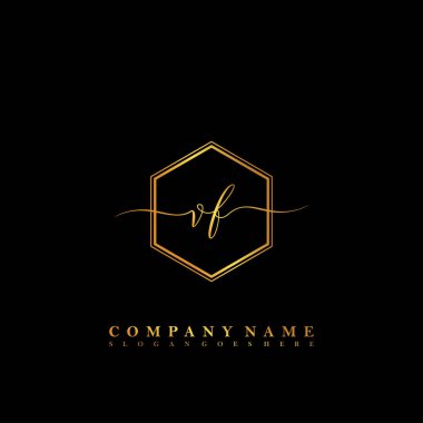 İlk harf VF güzellik logo vektörü