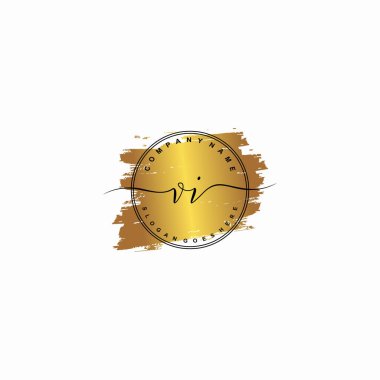 İlk harf VI güzellik el yazısı logo vektörü