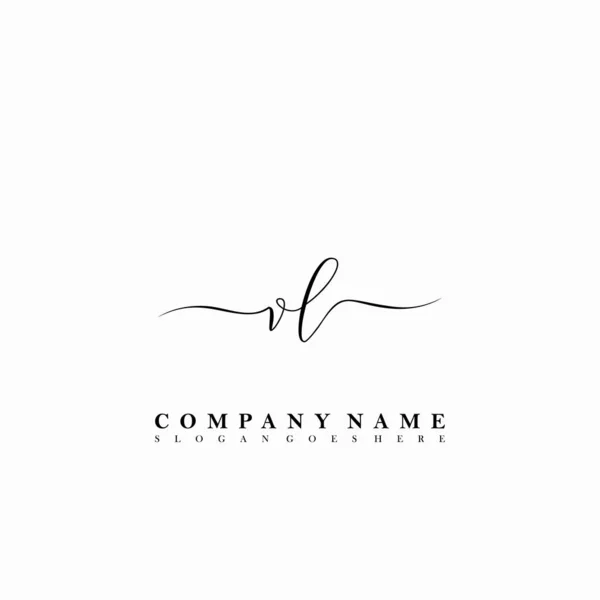Letra Inicial Belleza Escritura Mano Logo Vector — Vector de stock