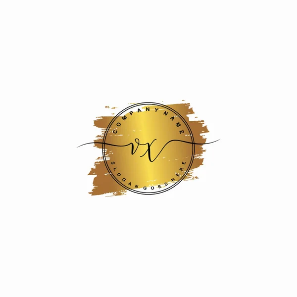 Letra Inicial Belleza Escritura Mano Logo Vector — Archivo Imágenes Vectoriales