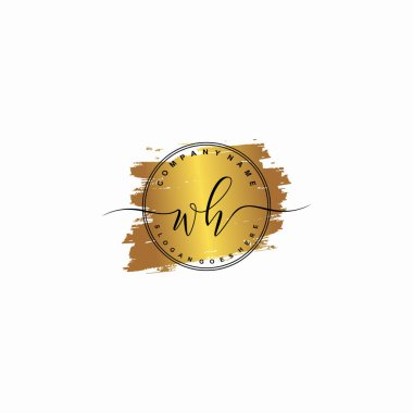 İlk harf WH güzellik el yazısı logo vektörü