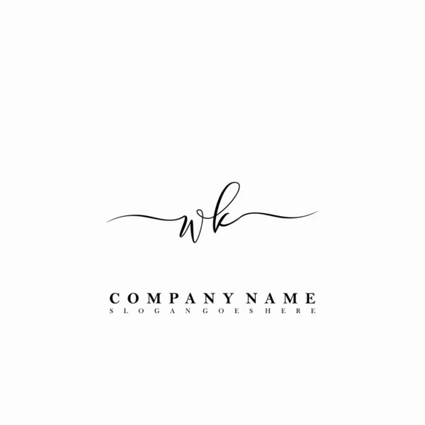 Eerste Letter Beauty Handschrift Logo Vector — Stockvector