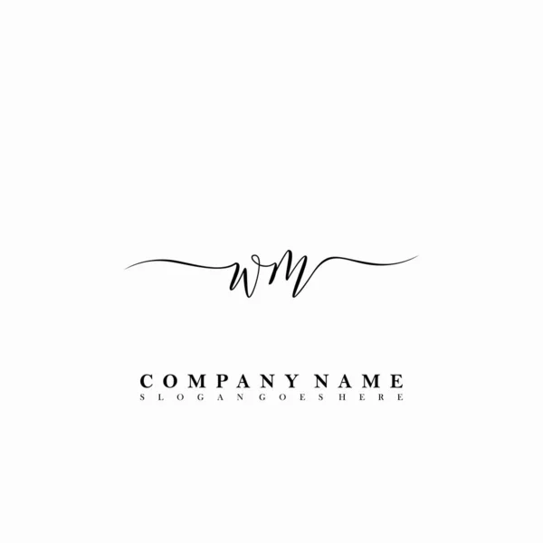 Lettera Iniziale Bellezza Calligrafia Logo Vettore — Vettoriale Stock