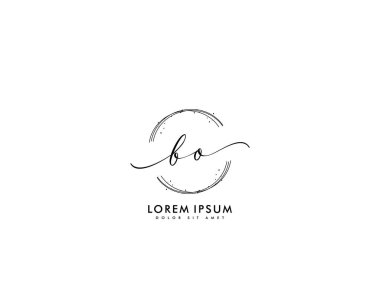 İlk harf BO güzellik el yazısı logo vektörü