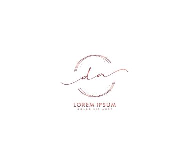 İlk harf DA güzellik el yazısı logo vektörü
