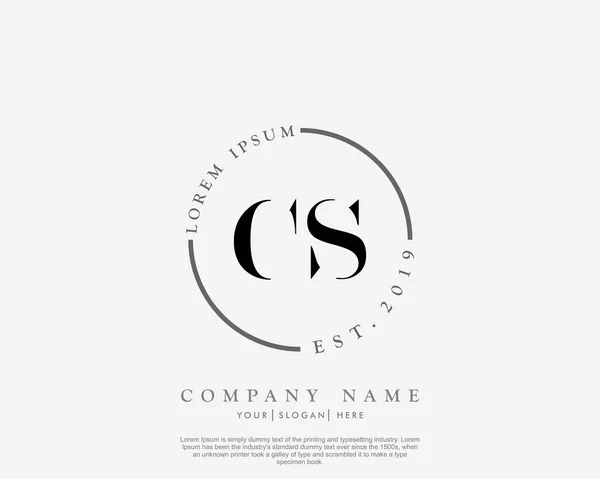 Carta Inicial Belleza Caligrafía Logo Vector — Vector de stock