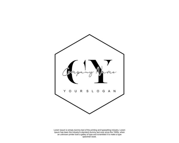 Initial letter CY beauty handwriting logo vector