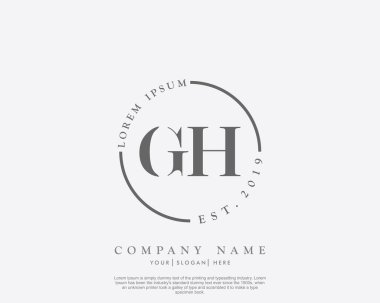 İlk harf GH güzellik el yazısı logo vektörü