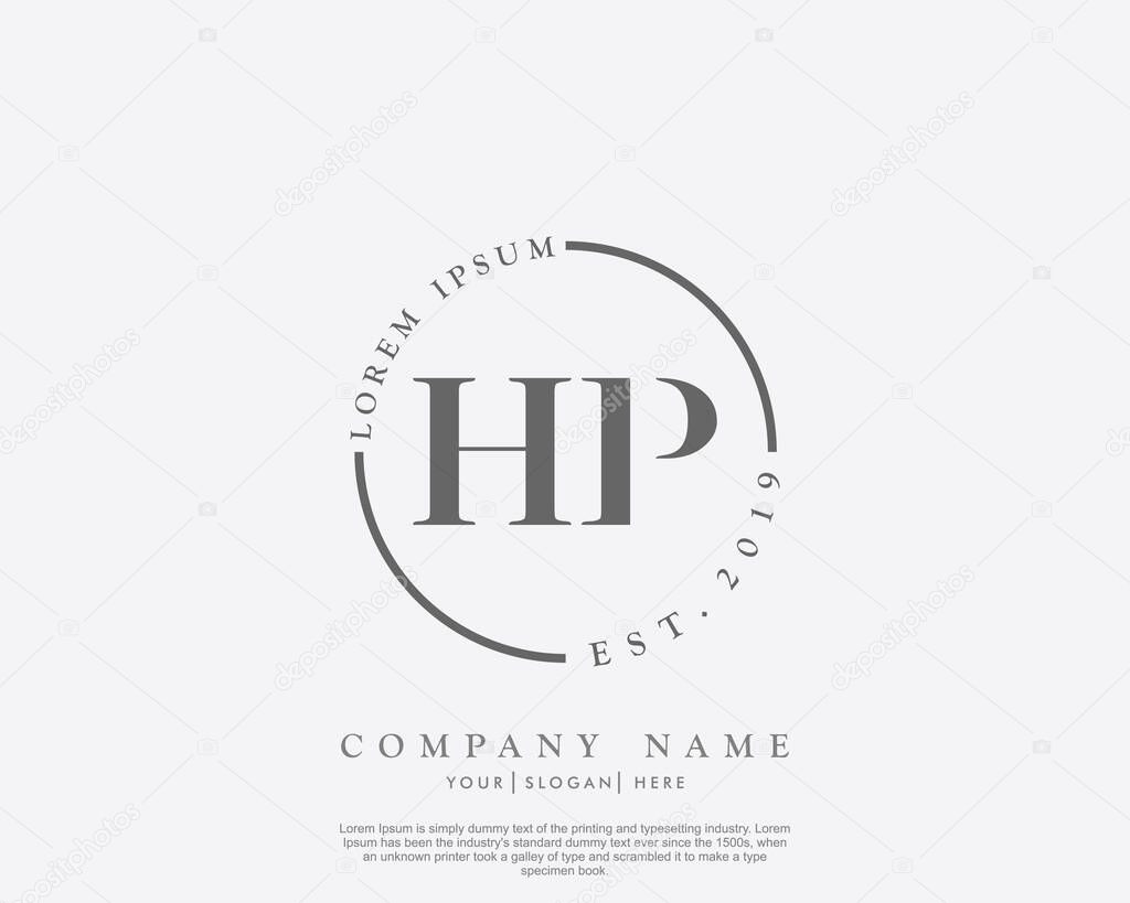 Initial letter HP beauty handwriting logo vector