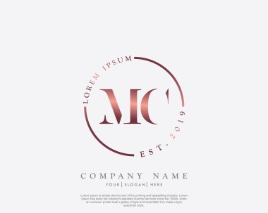 İlk harf MC güzellik el yazısı logo vektörü