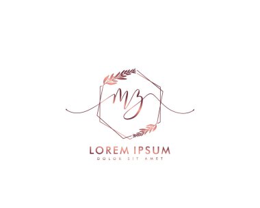İlk harf MZ güzellik el yazısı logo vektörü