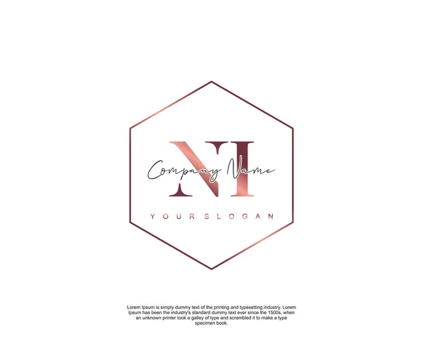 Carta Inicial Belleza Caligrafía Logo Vector — Vector de stock