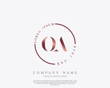 Initial letter OA beauty handwriting logo vector clipart